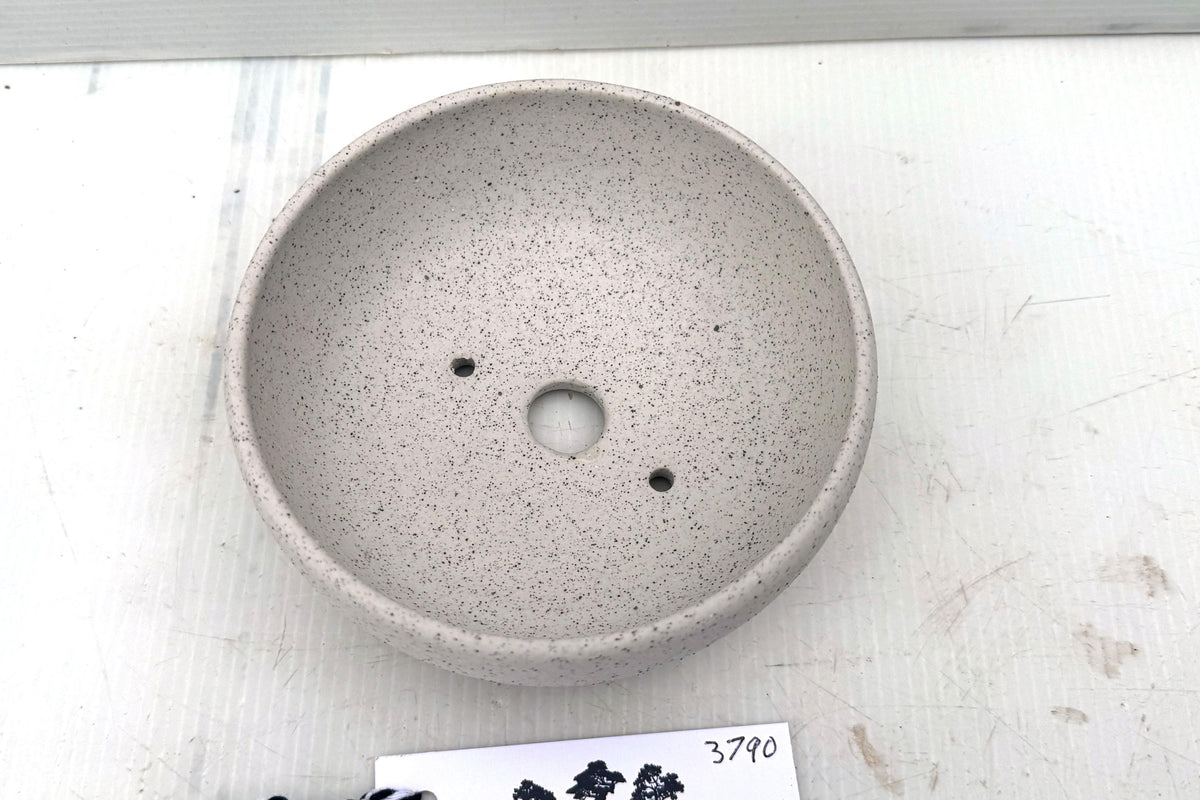 Round 13.5cm White Stoneware Unglazed Bonsai Pot