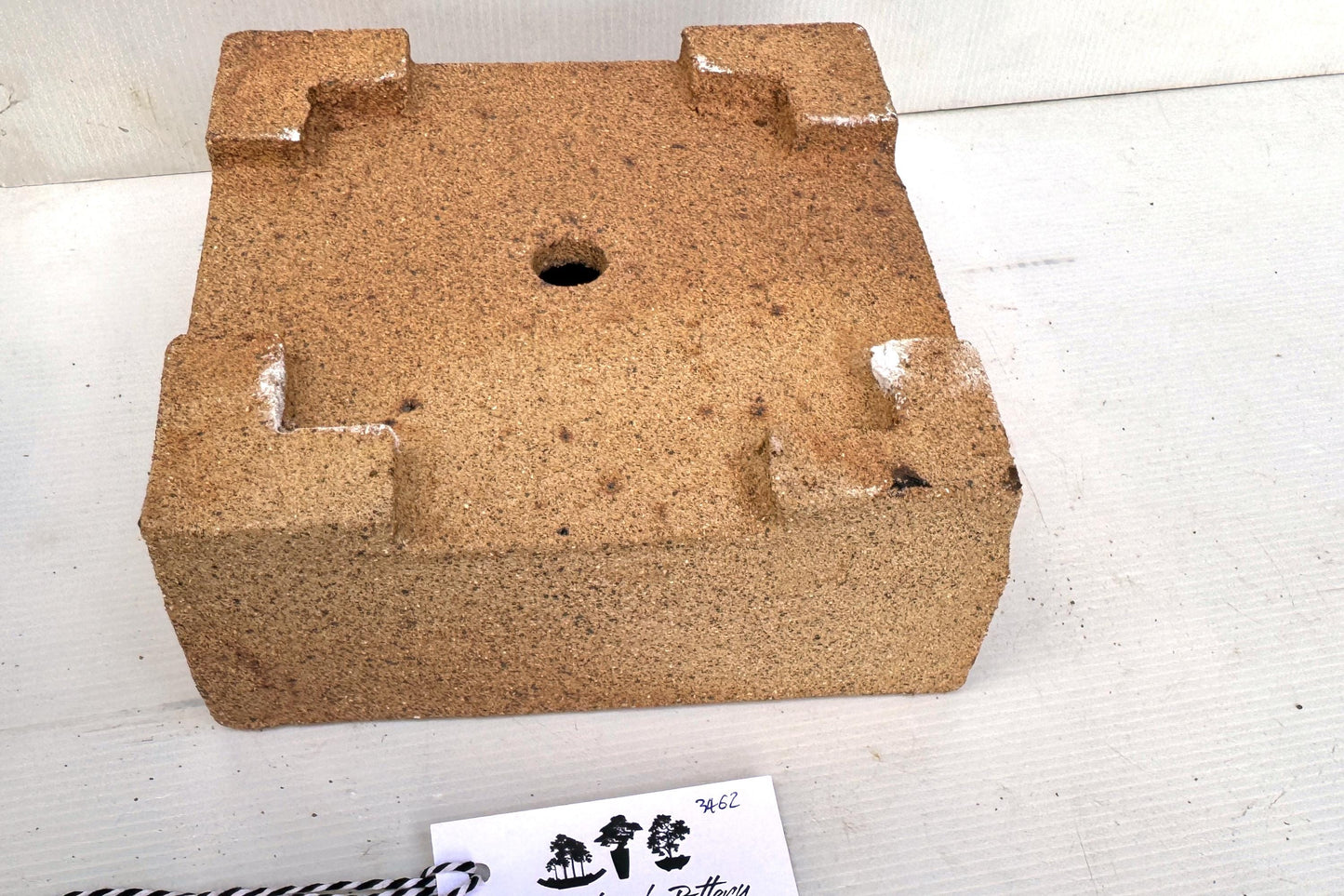 Square 20cm Brown Stoneware Smooth Unglazed Bonsai Pot