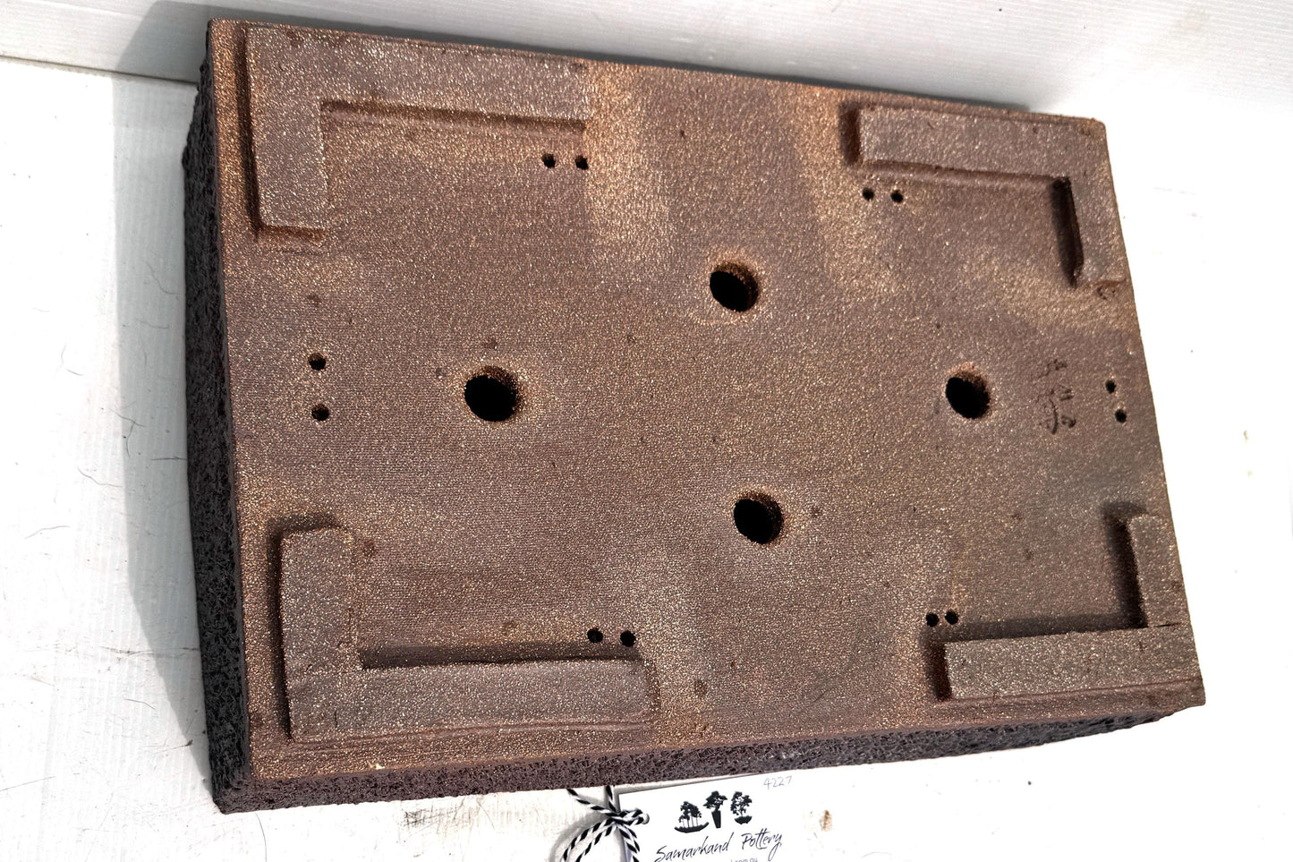 Rectangular 42cm Brown Textured Stoneware Bonsai Pot