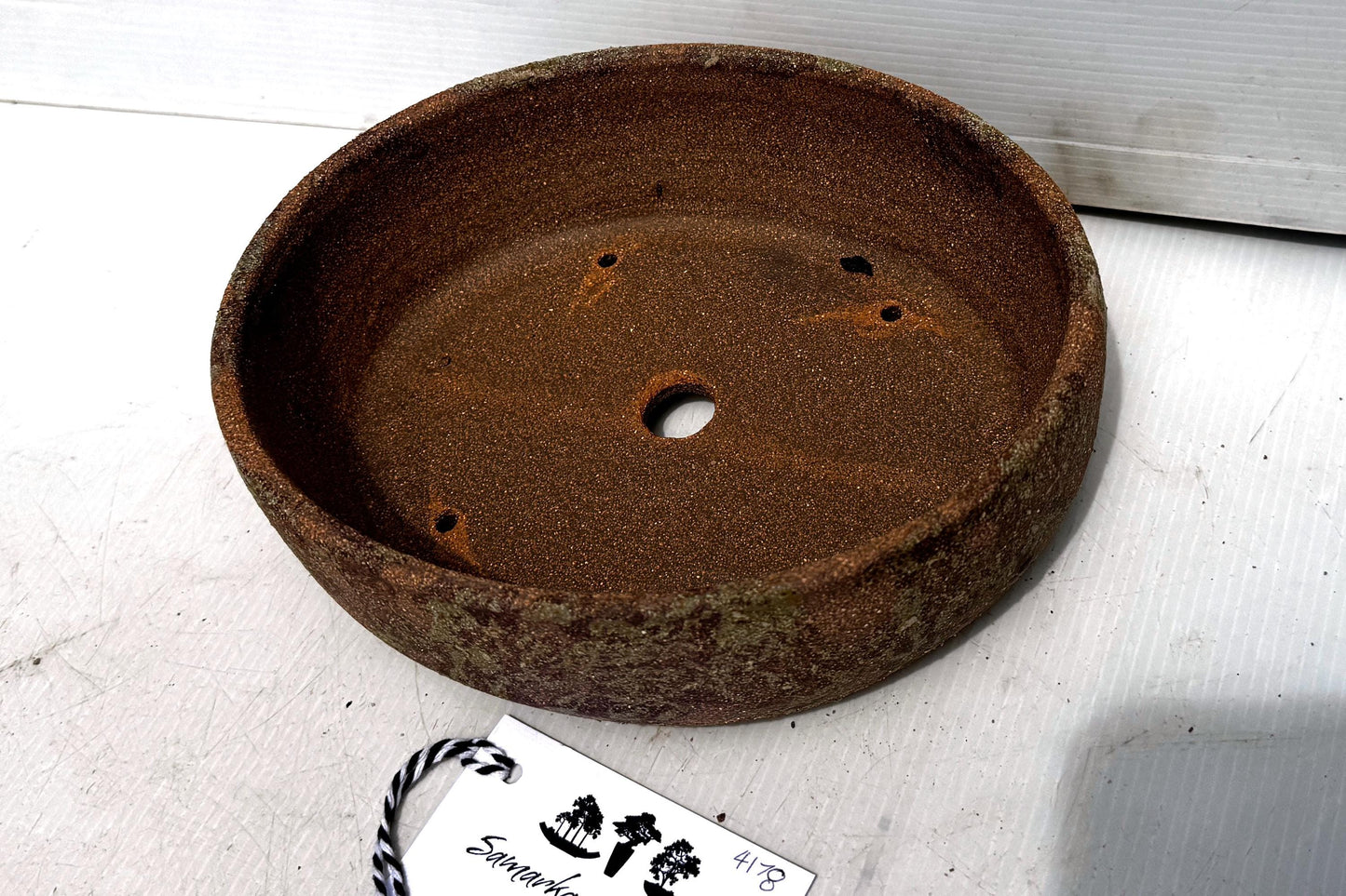 Oval 22.5cm Brown Woodash Smooth Finish Stoneware Bonsai Pot