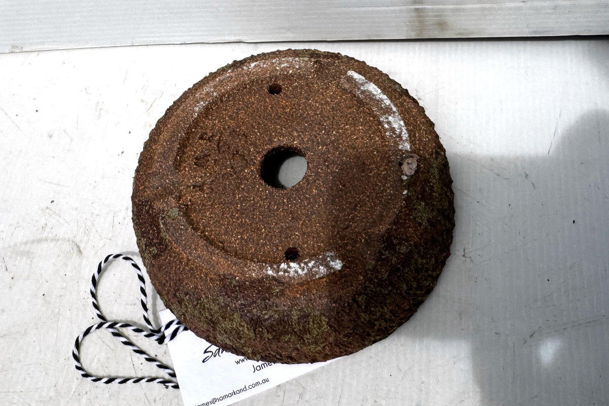 Round15.5cm Brown Stoneware Textured Woodash Finish Bonsai Pot