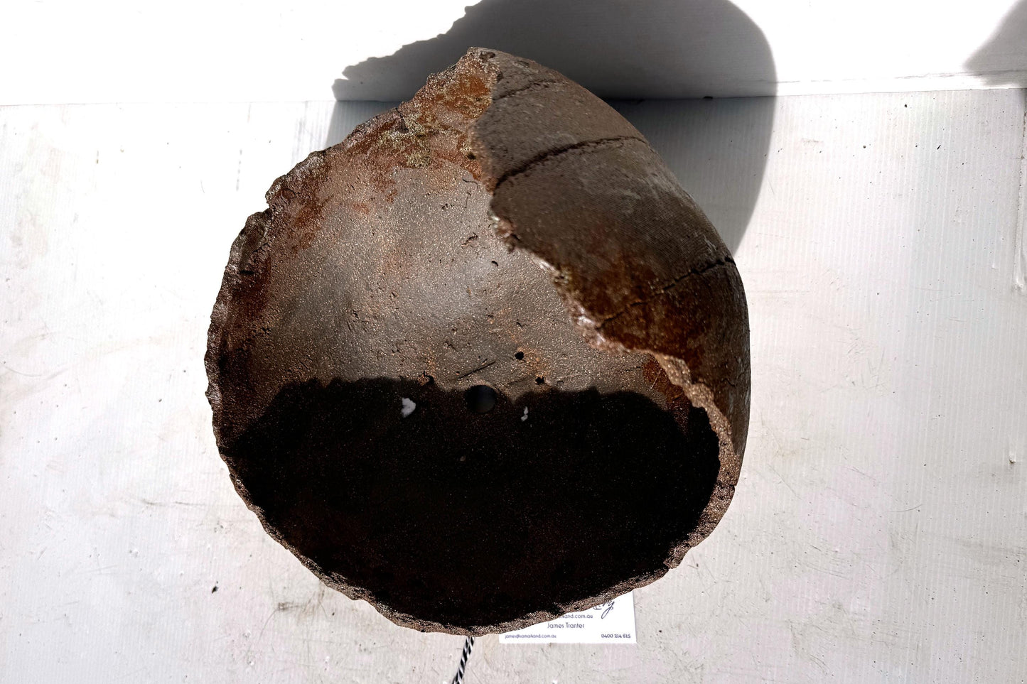 Moon 31cm Brown Stoneware Bonsai Pot