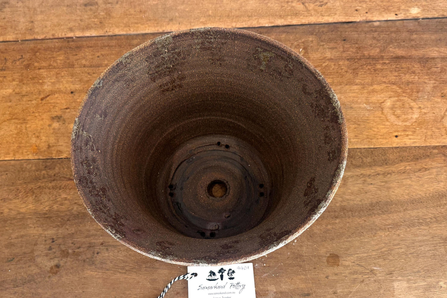 Round 28cm Brown Smooth Stoneware Woodash Bonsai Pot