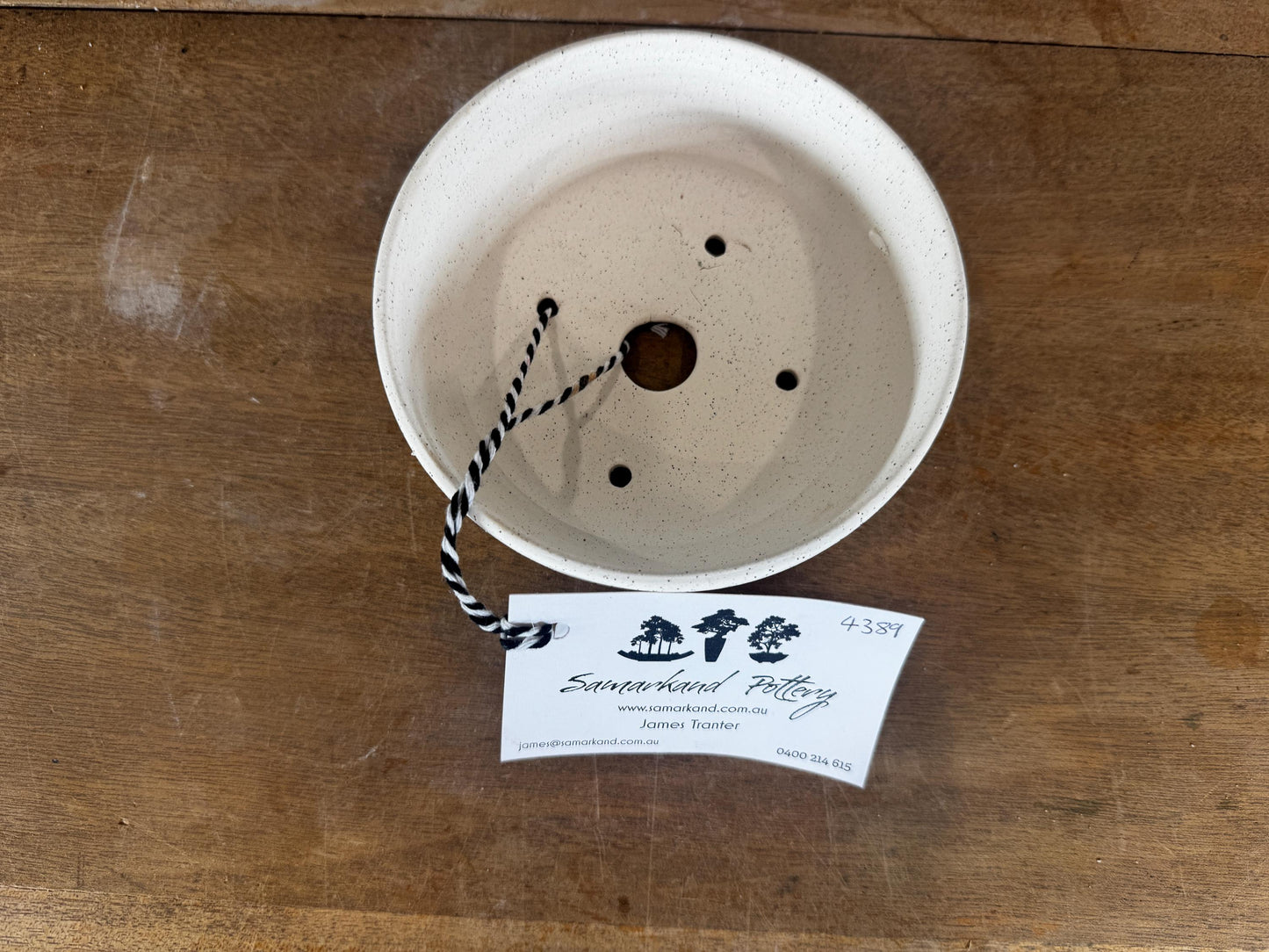 Round 13cm White Stoneware Unglazed Bonsai Pot