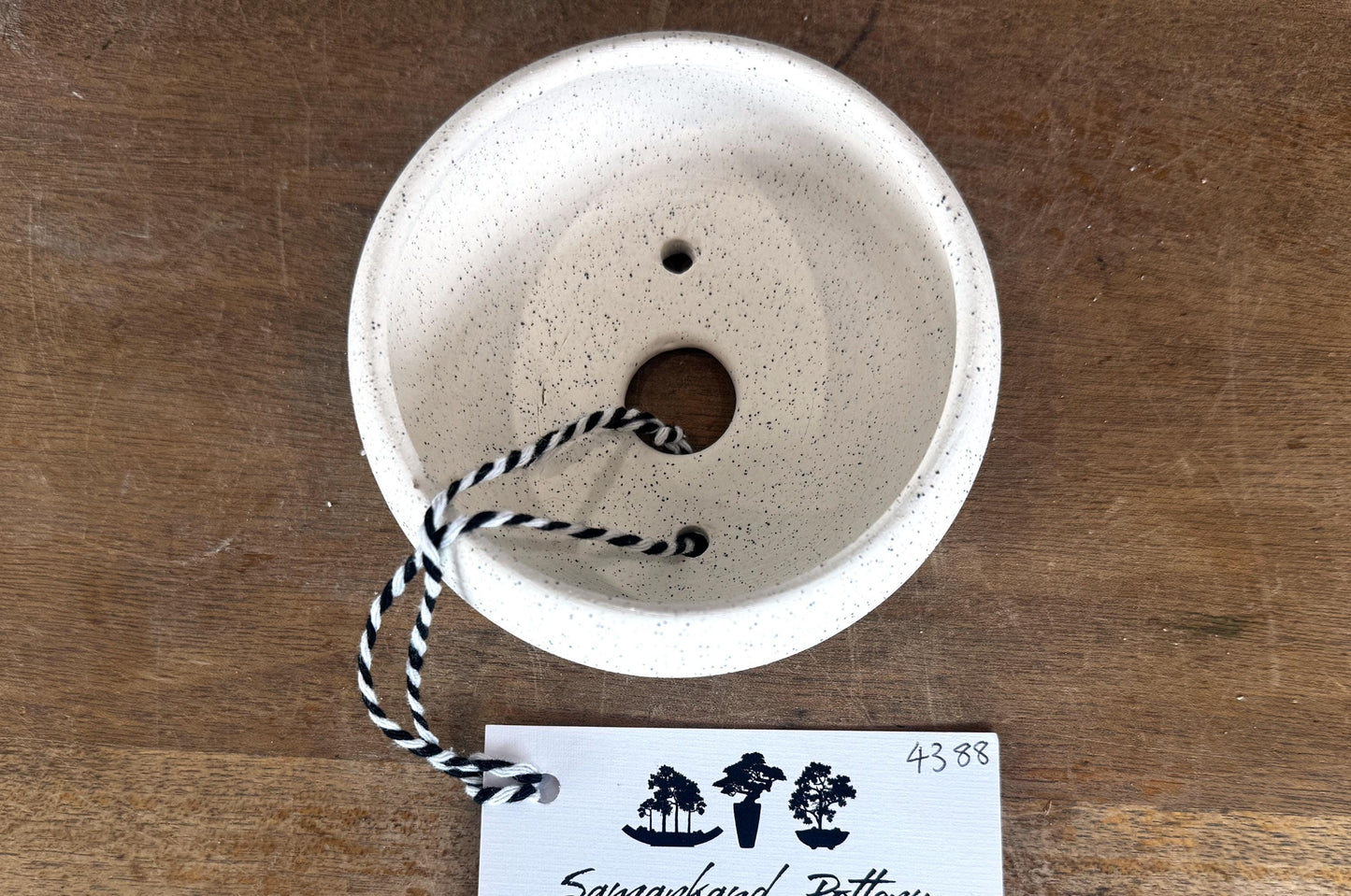 Round 10.5cm White Stoneware Unglazed Bonsai Pot