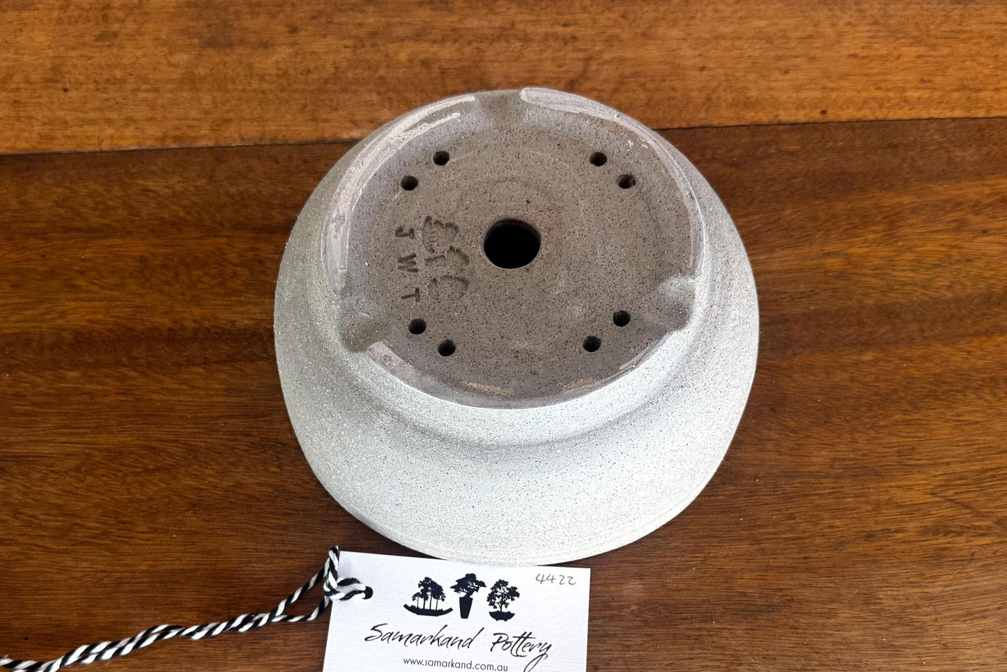 Round 18 cm Grey Smooth Stoneware Bonsai Pot
