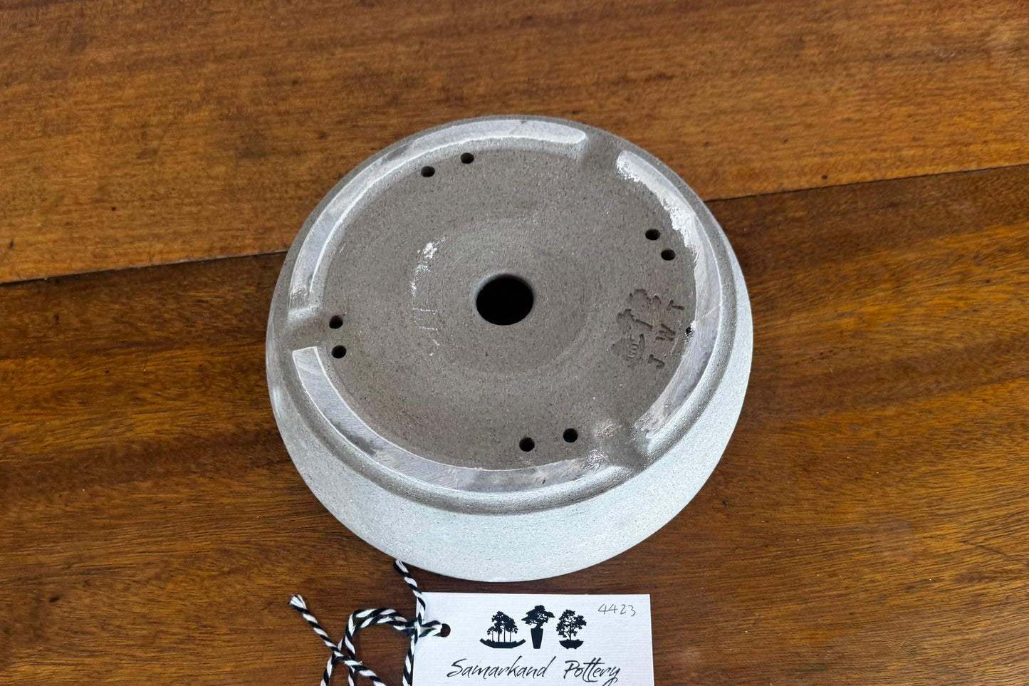 Round 18.5cm Grey Smooth Stoneware Bonsai Pot