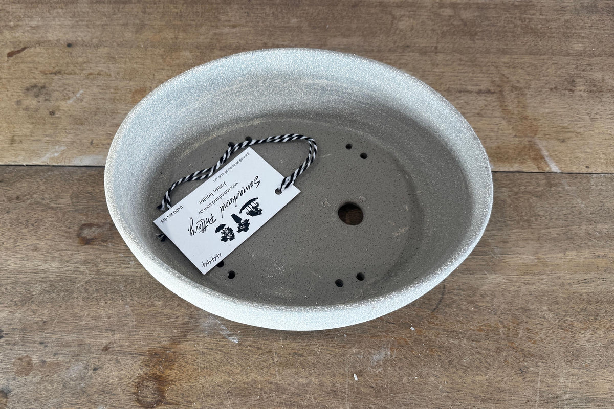 Oval 23.5cm Stoneware Smooth Finish Unglazed Bonsai Pot