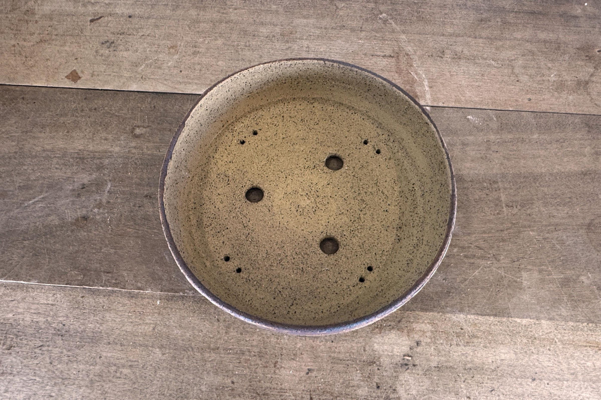 Round 28cm Brown Stoneware Unglazed Bonsai Pot