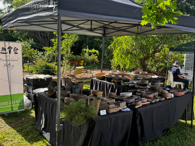 Bonsai and pottery display