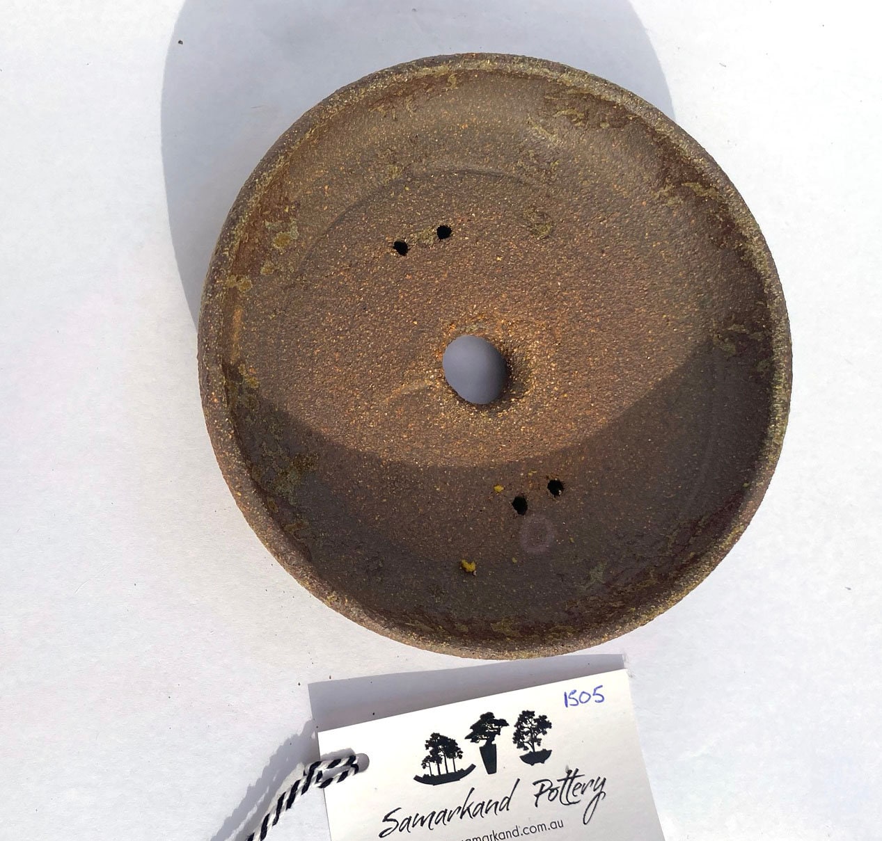 Brown Stoneware Woodash Smooth Finish Unglazed Bonsai Pot – Round Literati
