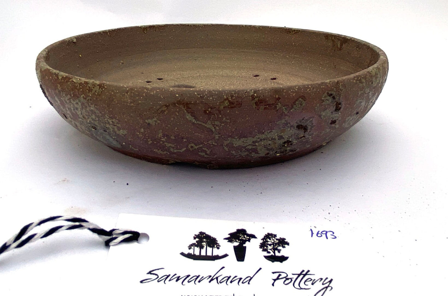 Brown Stoneware Woodash Smooth Finish Unglazed Bonsai Pot – Round Literati