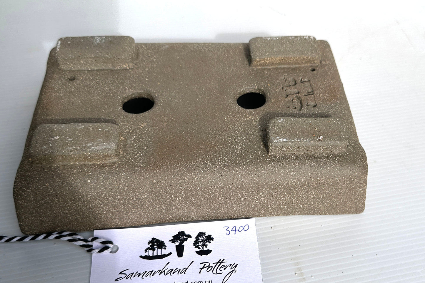 Rectangular 20cm Brown Stoneware Smooth Unglazed Bonsai Pot