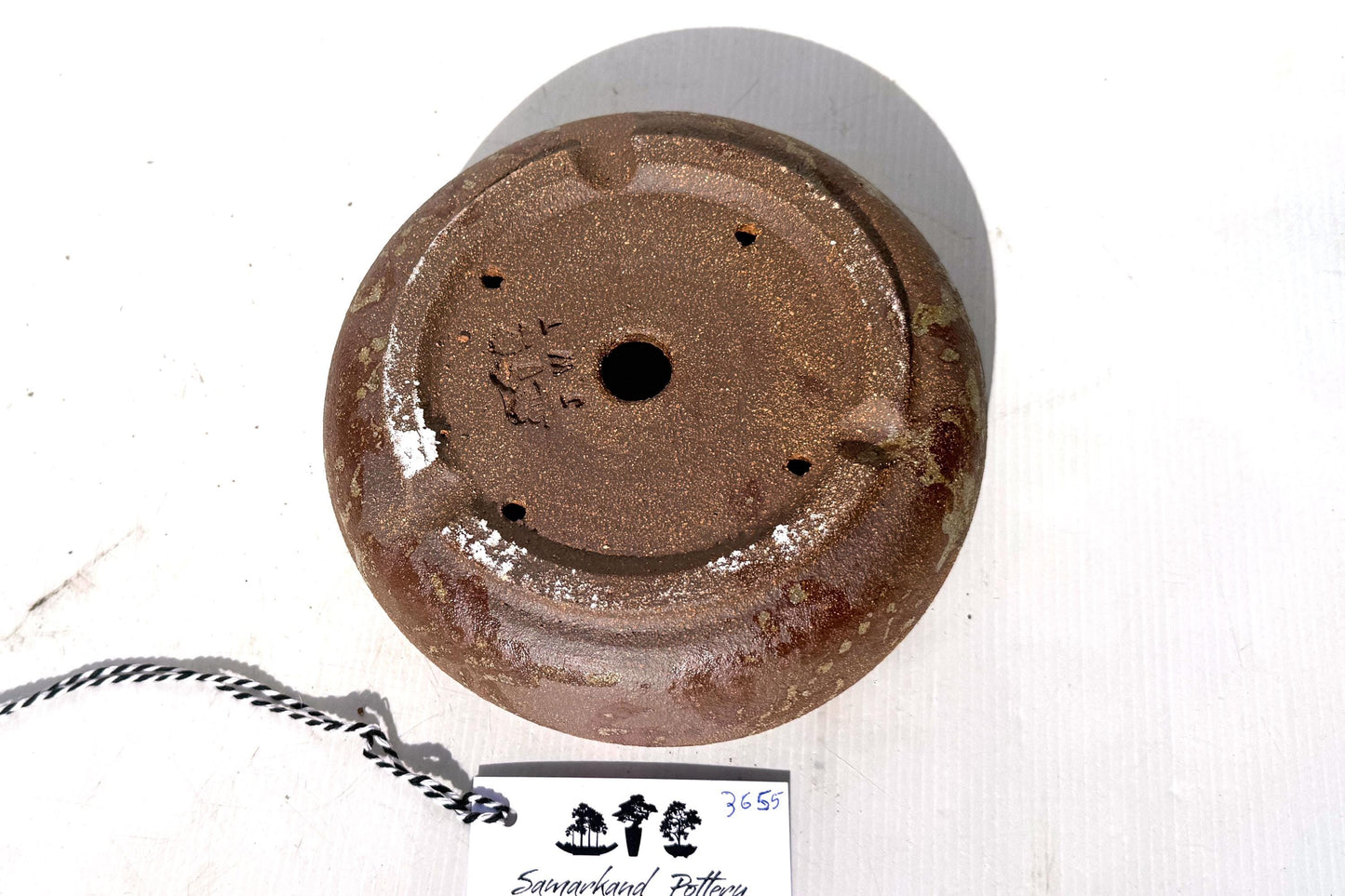 Round 19cm Brown Smooth Stoneware Woodash Bonsai Pot