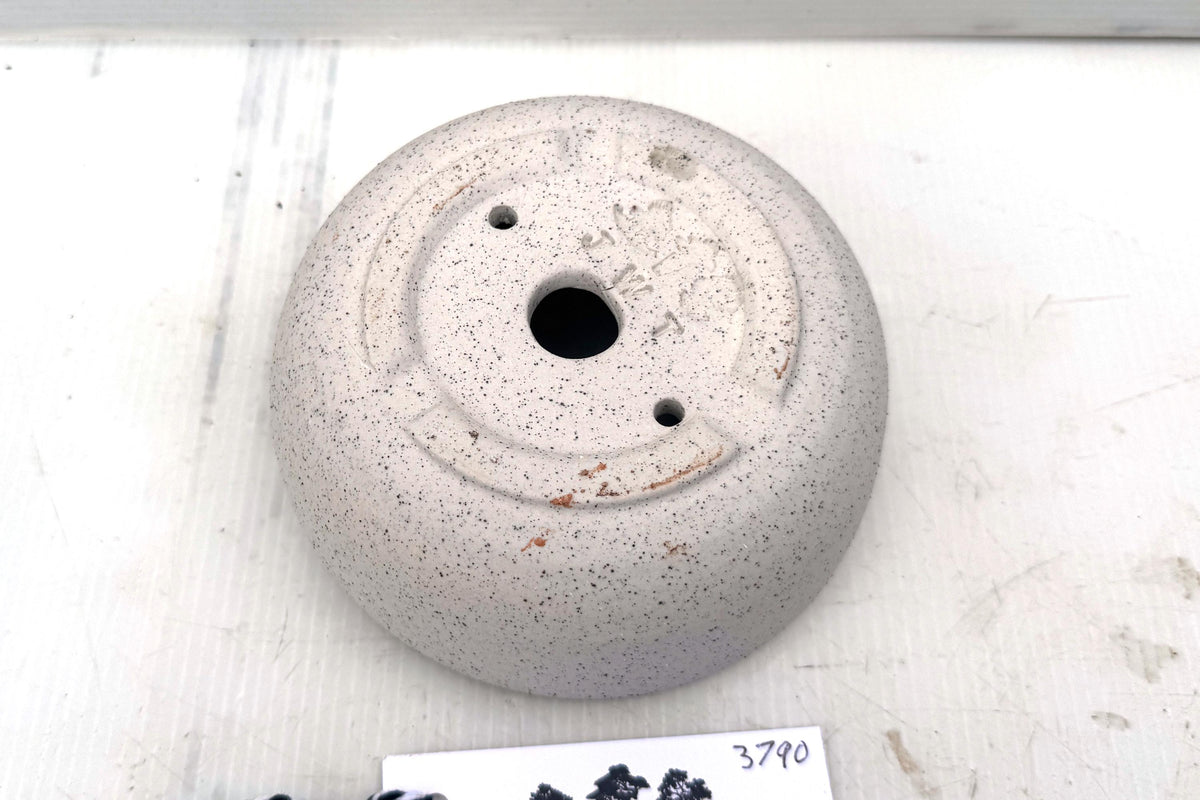 Round 13.5cm White Stoneware Unglazed Bonsai Pot