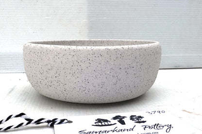 Round 13.5cm White Stoneware Unglazed Bonsai Pot