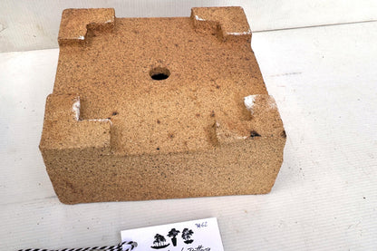 Square 20cm Brown Stoneware Smooth Unglazed Bonsai Pot