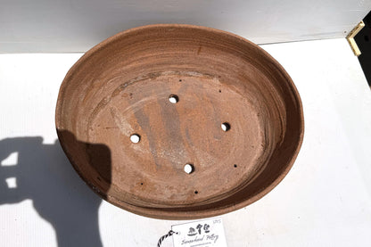Oval 40cm Stoneware Smooth Finish Unglazed Bonsai Pot