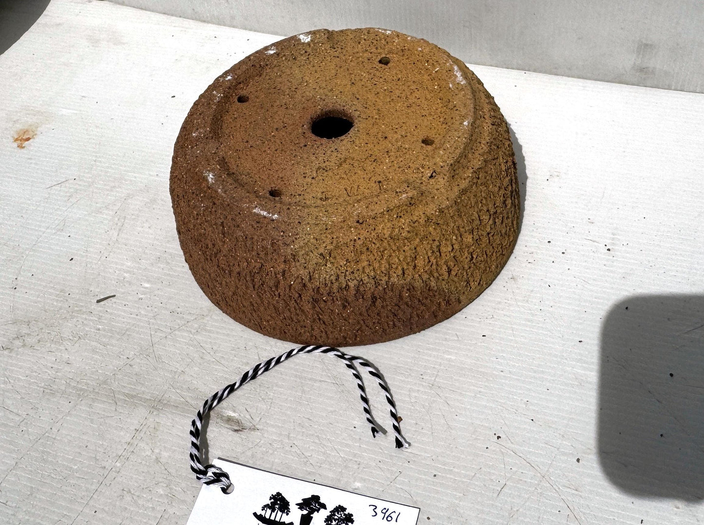 Round 18cm Textured Stoneware Bonsai Pot