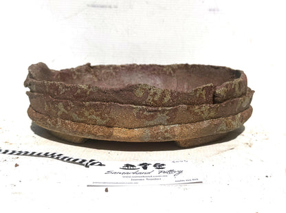 Oval 26cm Layered Woodash Finish Stoneware Bonsai Pot
