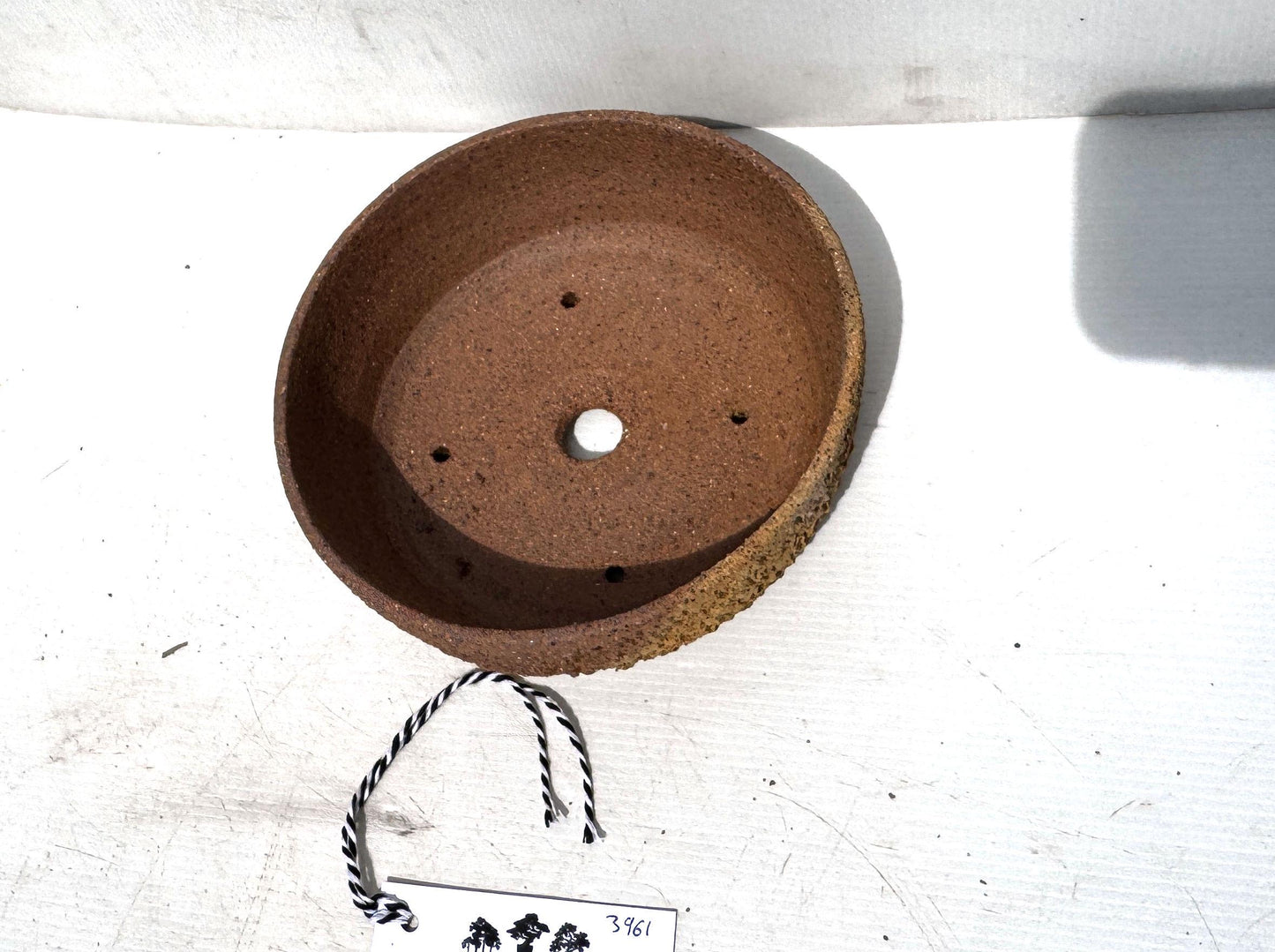 Round 18cm Textured Stoneware Bonsai Pot