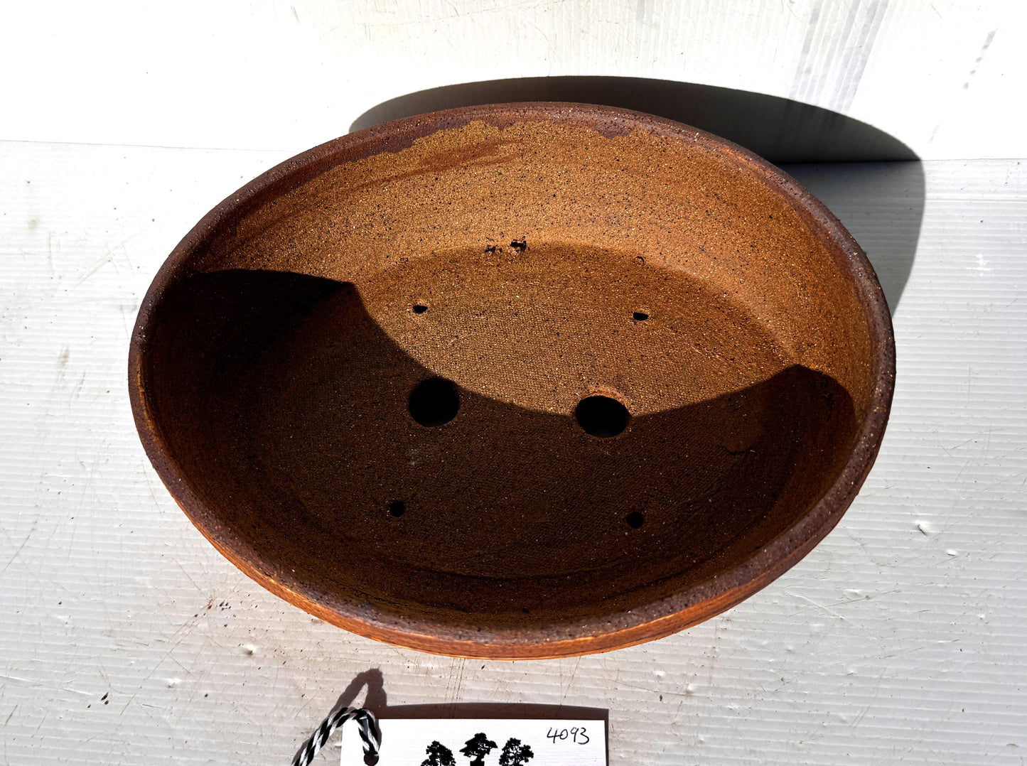 Oval 25cm Brown Stoneware Unglazed Bonsai Pot