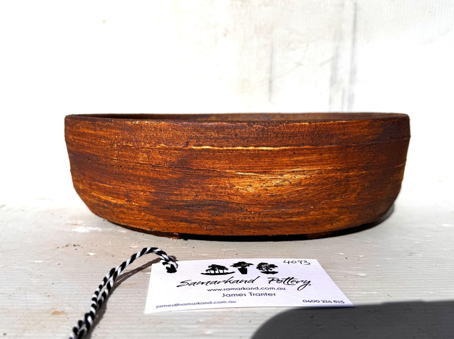 Oval 25cm Brown Stoneware Unglazed Bonsai Pot