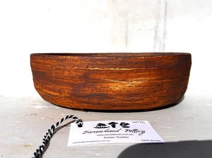 Oval 25cm Brown Stoneware Unglazed Bonsai Pot