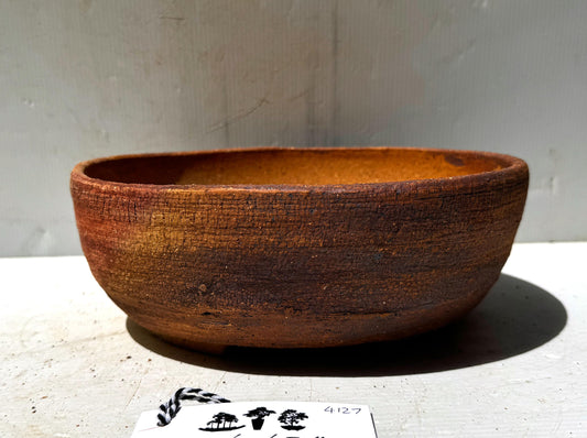 Oval 25cm Brown Stoneware Unglazed Bonsai Pot