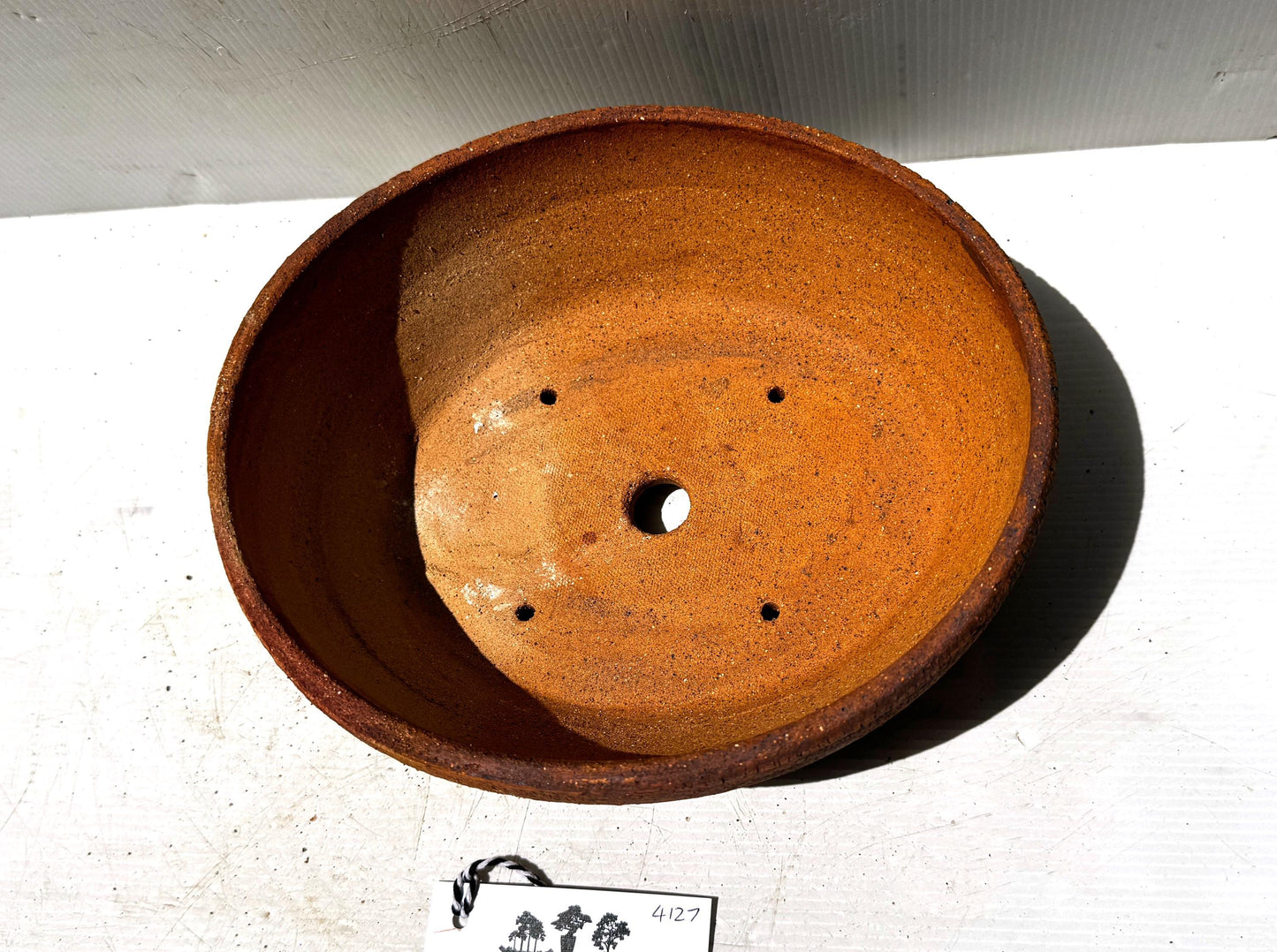 Oval 25cm Brown Stoneware Unglazed Bonsai Pot