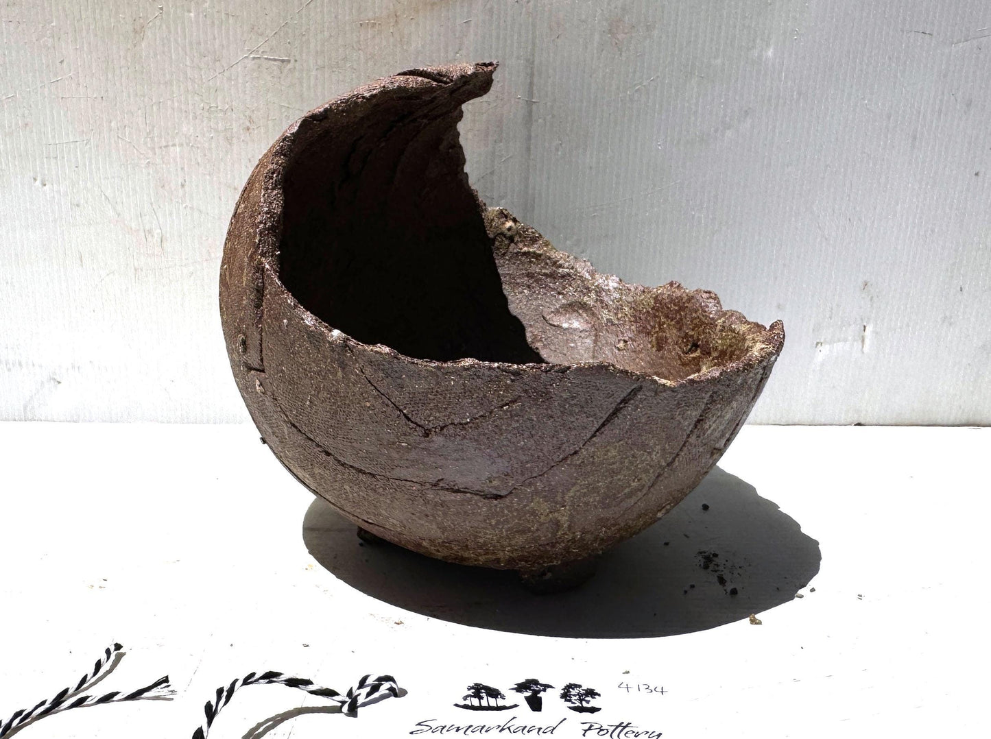 Moon 21cm Brown Stoneware Bonsai Pot