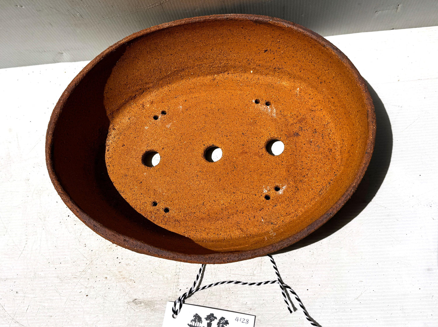 Oval 34cm Brown Stoneware Unglazed Bonsai Pot