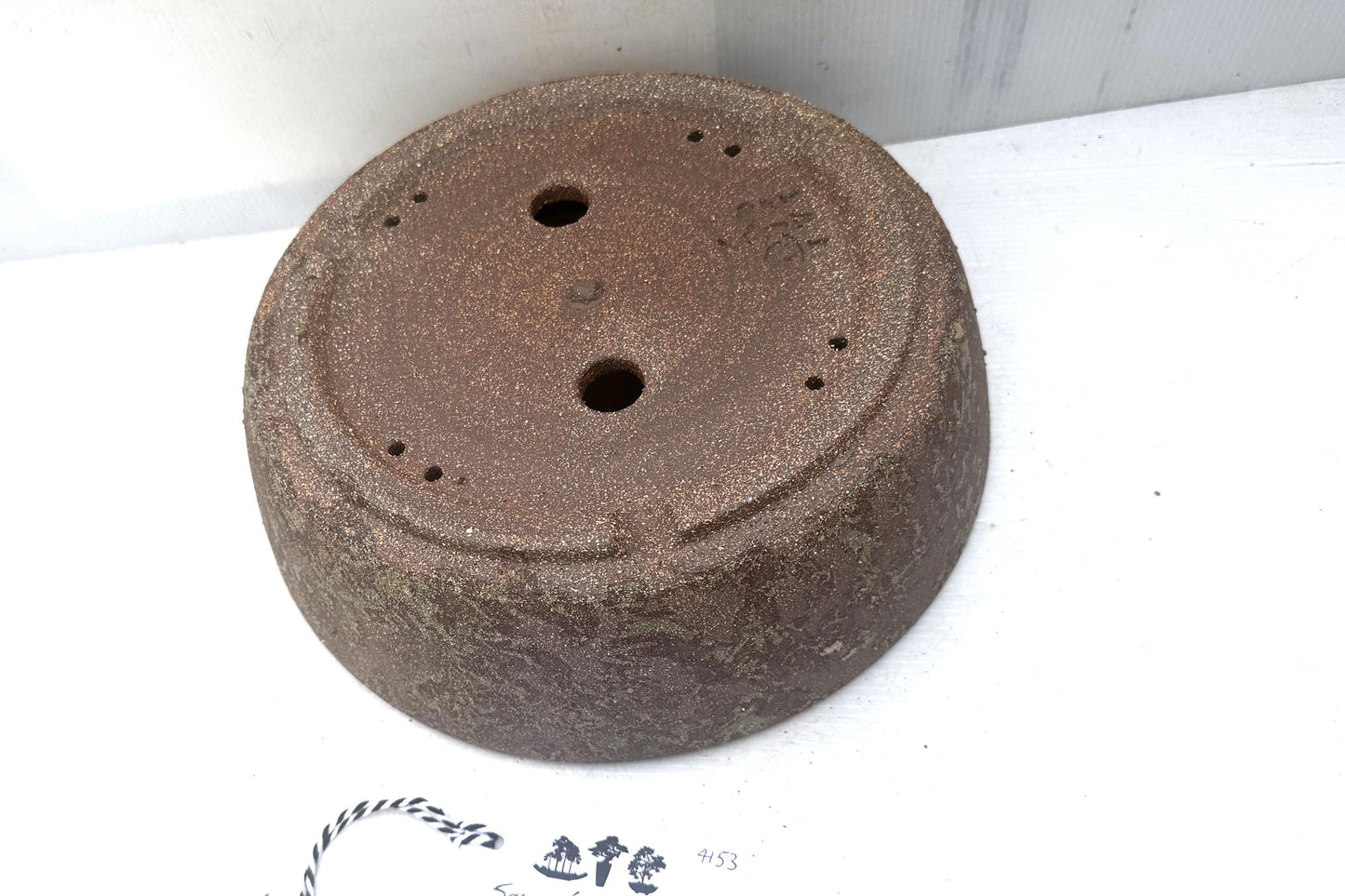 Round 27.5cm Brown Smooth Stoneware Woodash Bonsai Pot