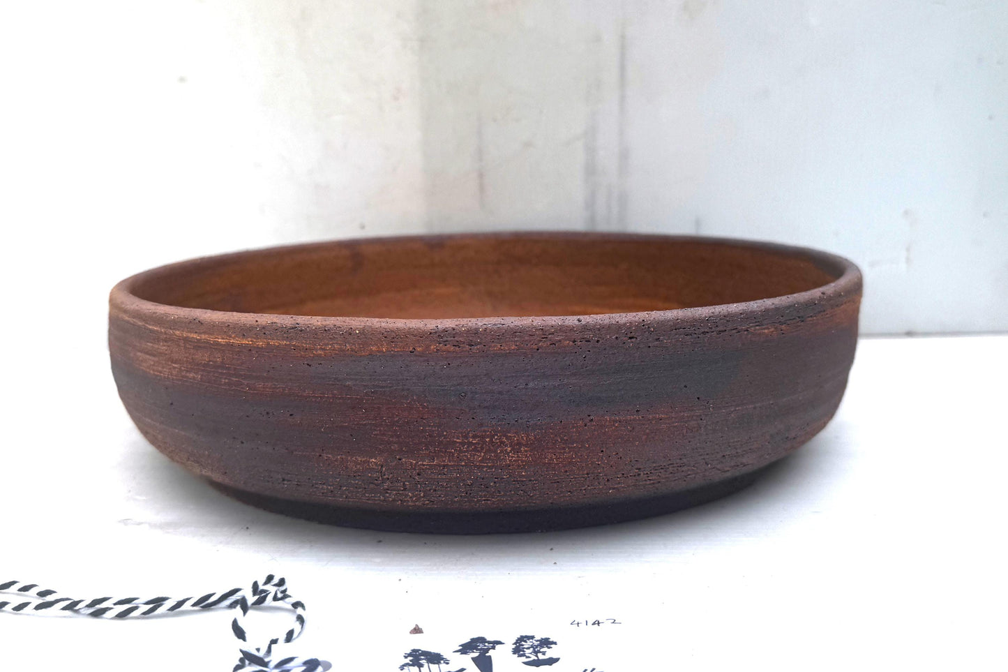 Round 30cm Brown Stoneware Unglazed Bonsai Pot