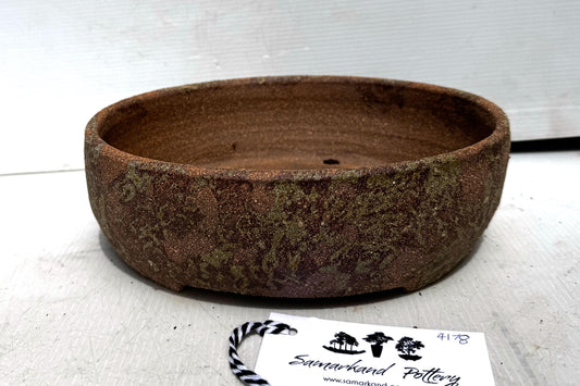 Oval 22.5cm Brown Woodash Smooth Finish Stoneware Bonsai Pot
