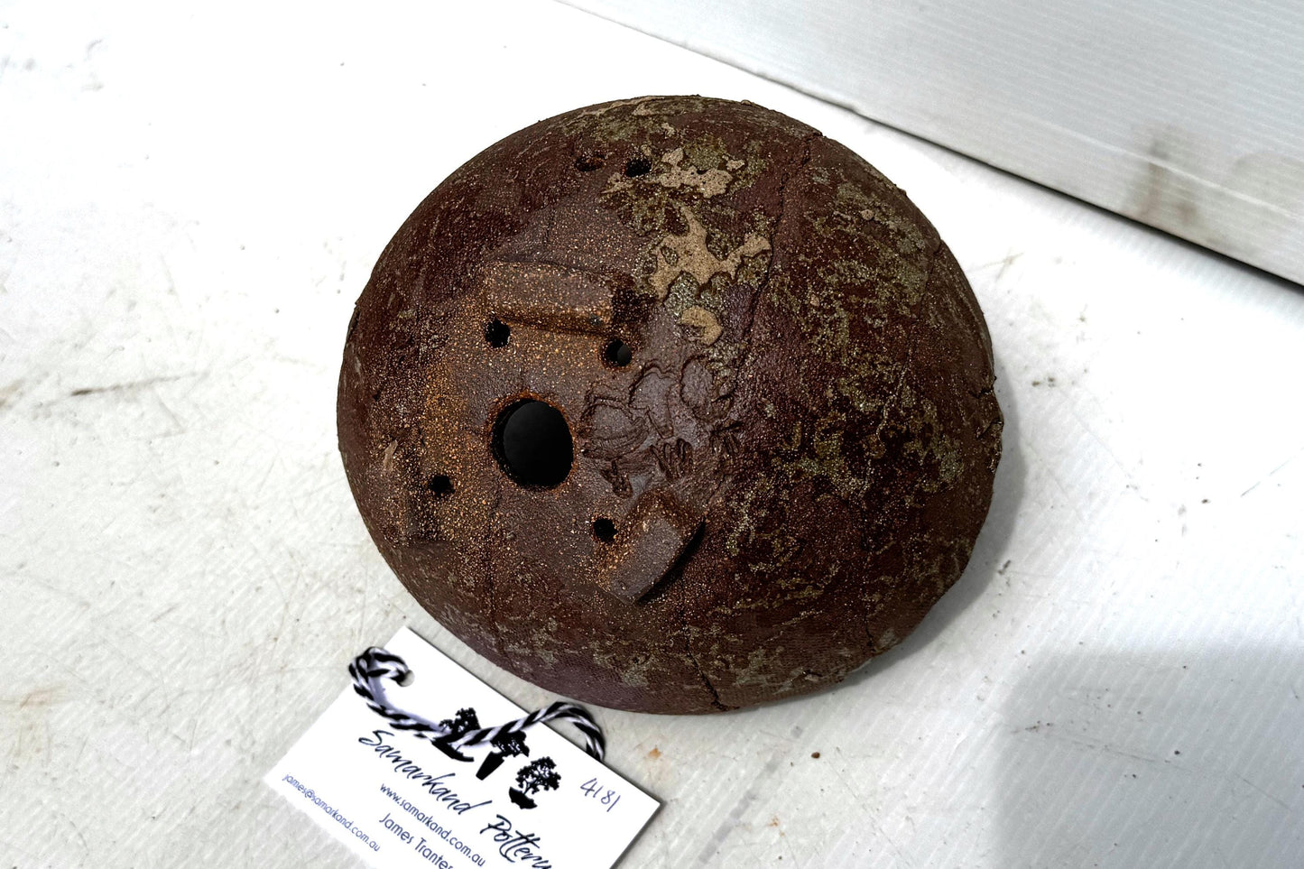 Moon 17.5cm Brown Stoneware Bonsai Pot