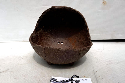 Moon 17.5cm Brown Stoneware Bonsai Pot