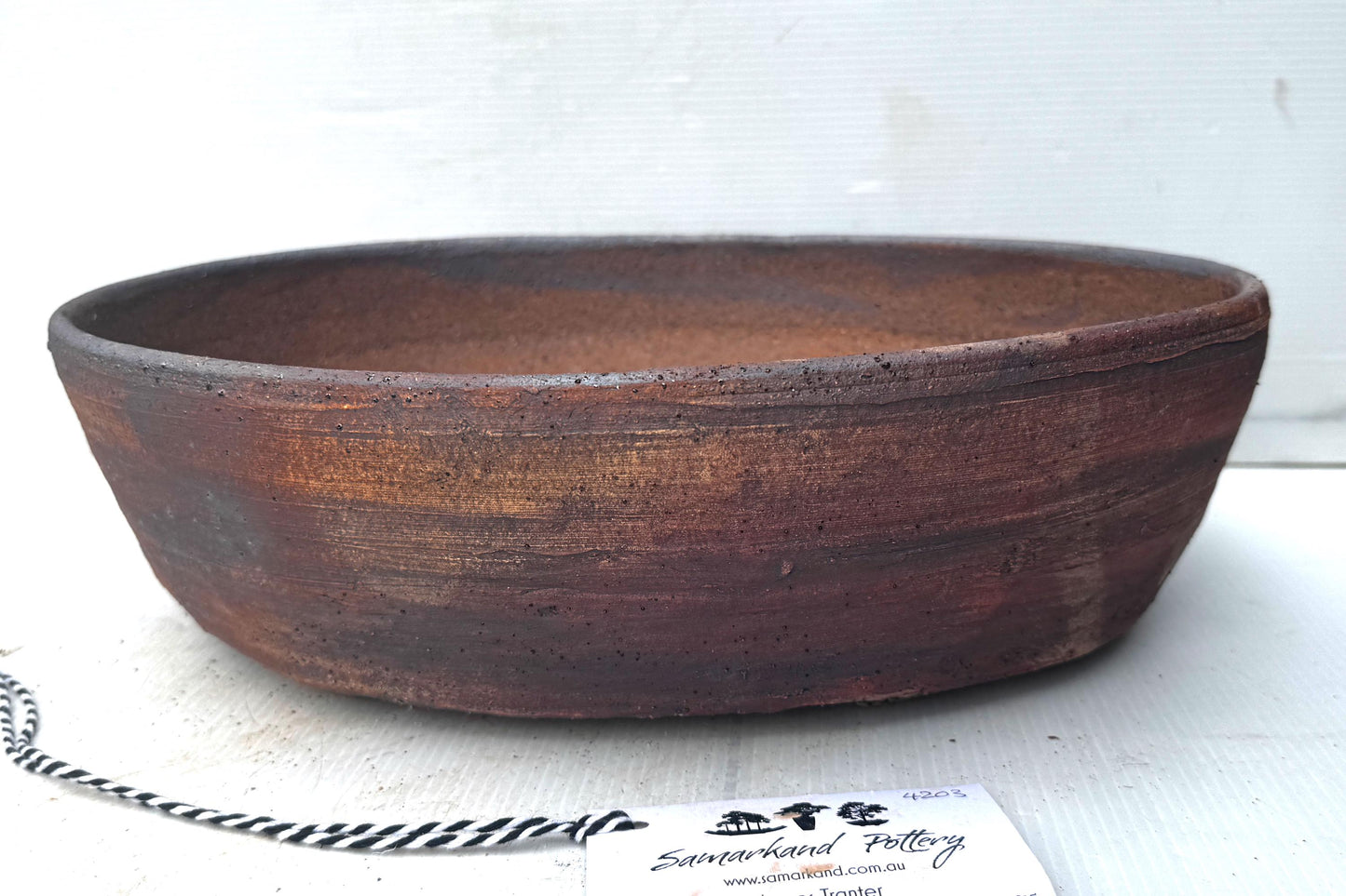 Oval 35cm Brown Stoneware Unglazed Bonsai Pot