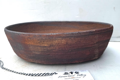 Oval 35cm Brown Stoneware Unglazed Bonsai Pot