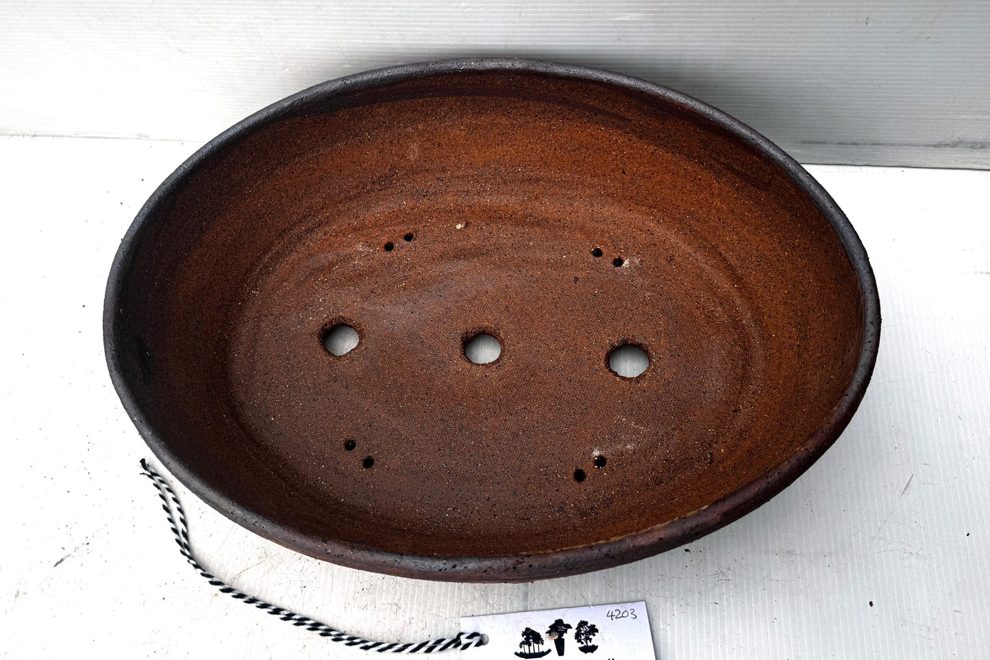 Oval 35cm Brown Stoneware Unglazed Bonsai Pot