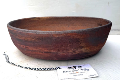 Oval 35cm Brown Stoneware Unglazed Bonsai Pot