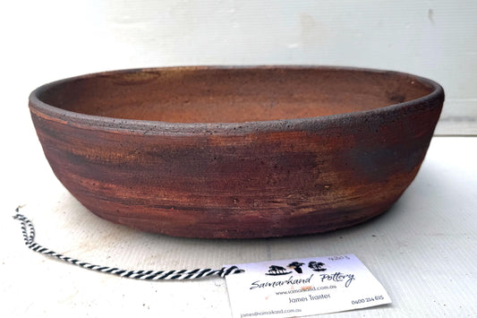 Oval 35cm Brown Stoneware Unglazed Bonsai Pot