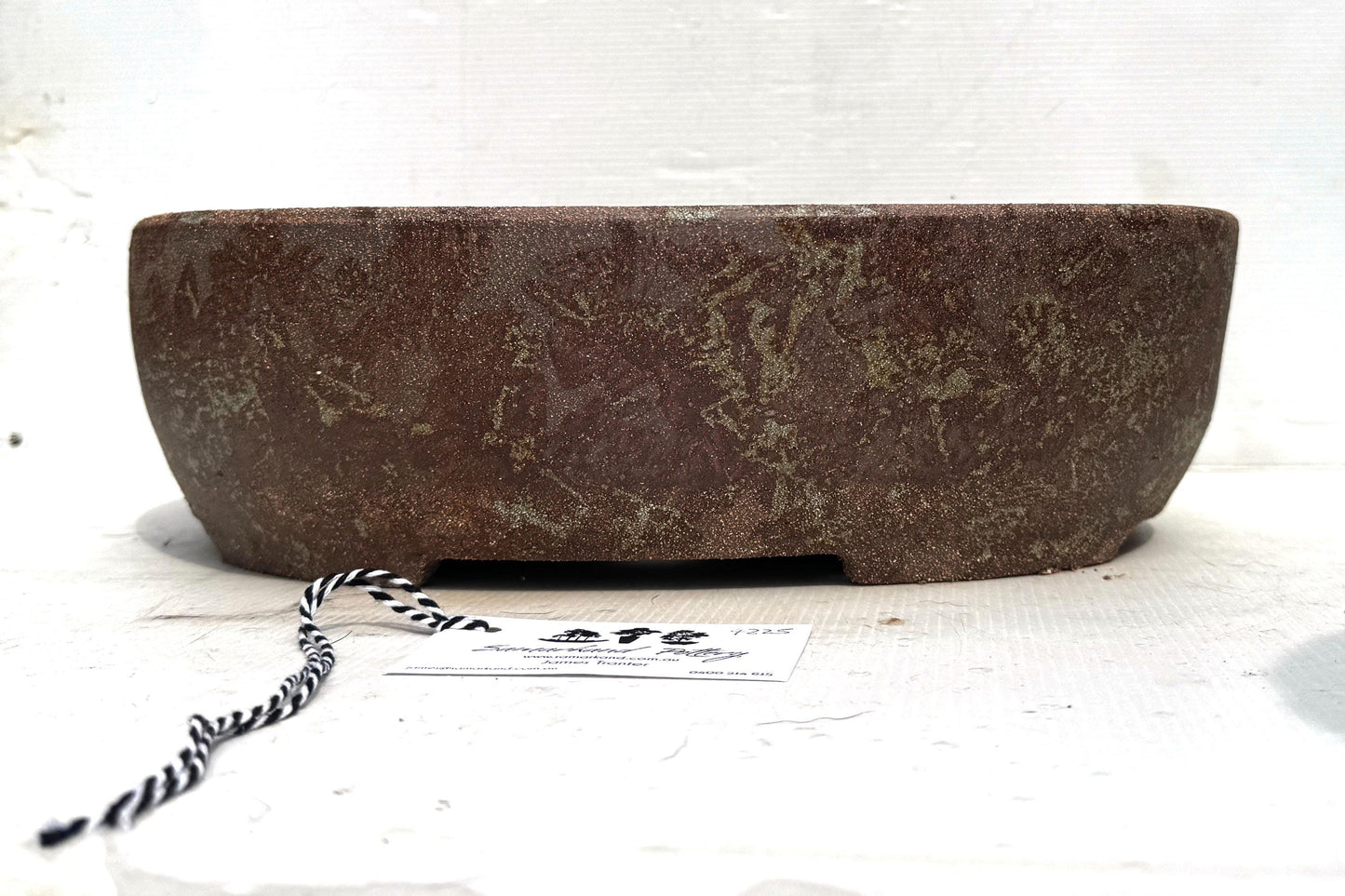 Oval 39cm Brown Woodash Smooth Finish Stoneware Bonsai Pot