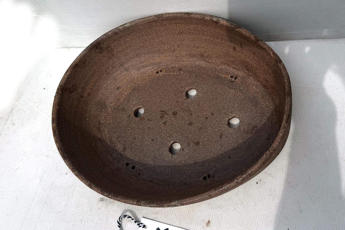 Oval 39cm Brown Woodash Smooth Finish Stoneware Bonsai Pot