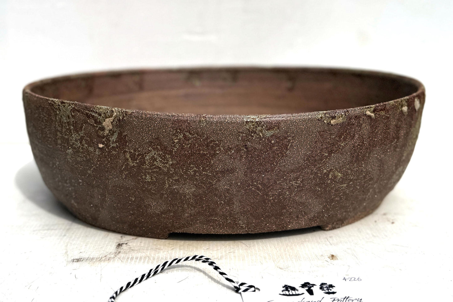 Oval 39cm Brown Woodash Smooth Finish Stoneware Bonsai Pot