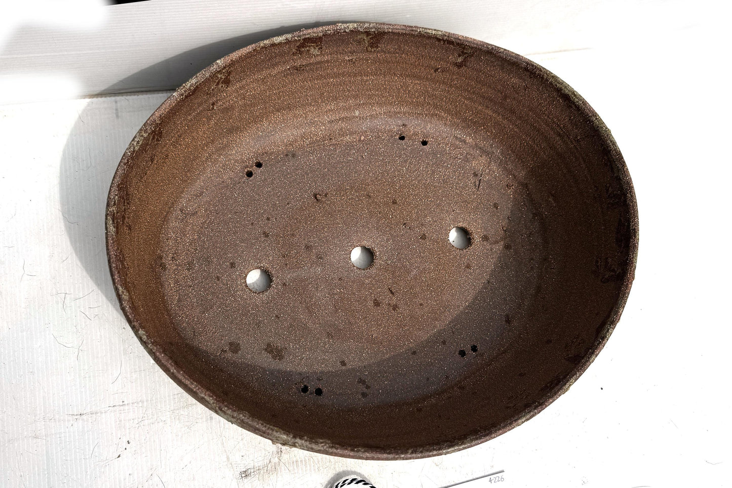 Oval 39cm Brown Woodash Smooth Finish Stoneware Bonsai Pot