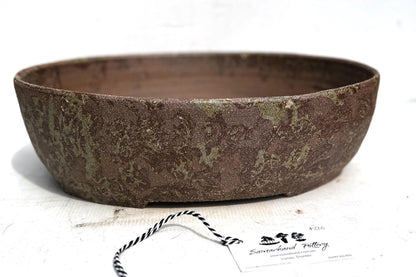 Oval 39cm Brown Woodash Smooth Finish Stoneware Bonsai Pot
