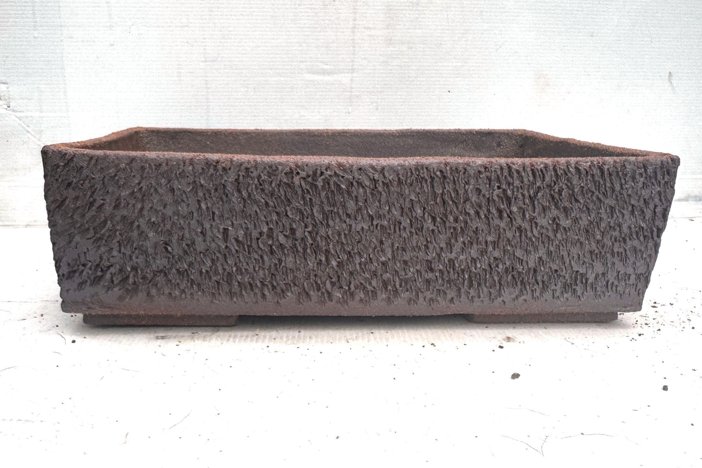Rectangular 34cm Brown Textured Stoneware Bonsai Pot