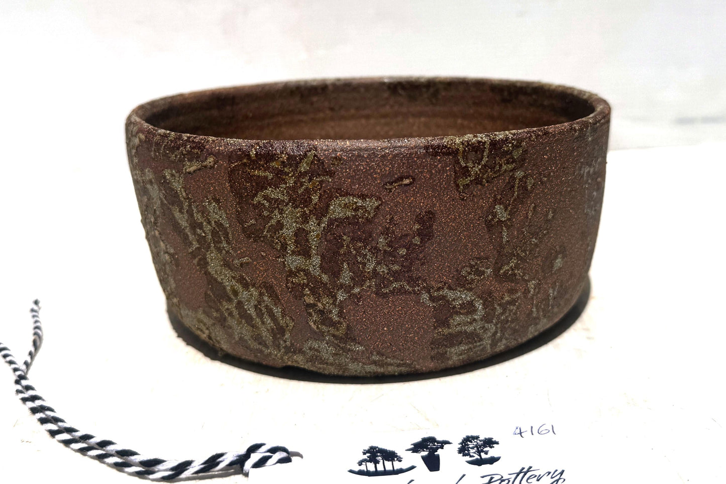 Round 18cm Brown Smooth Stoneware Woodash Bonsai Pot