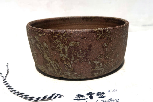 Round 18cm Brown Smooth Stoneware Woodash Bonsai Pot